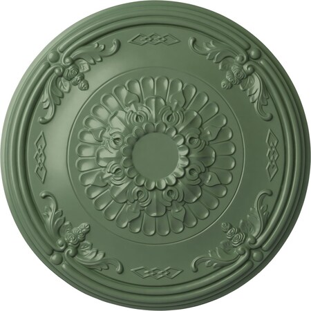 Ekena Millwork Athens Ceiling Medallion (Fits Canopies up to 3 5/8"), 26 1/4"OD x 3 1/4"P, Athenian Green CM27ATAGF